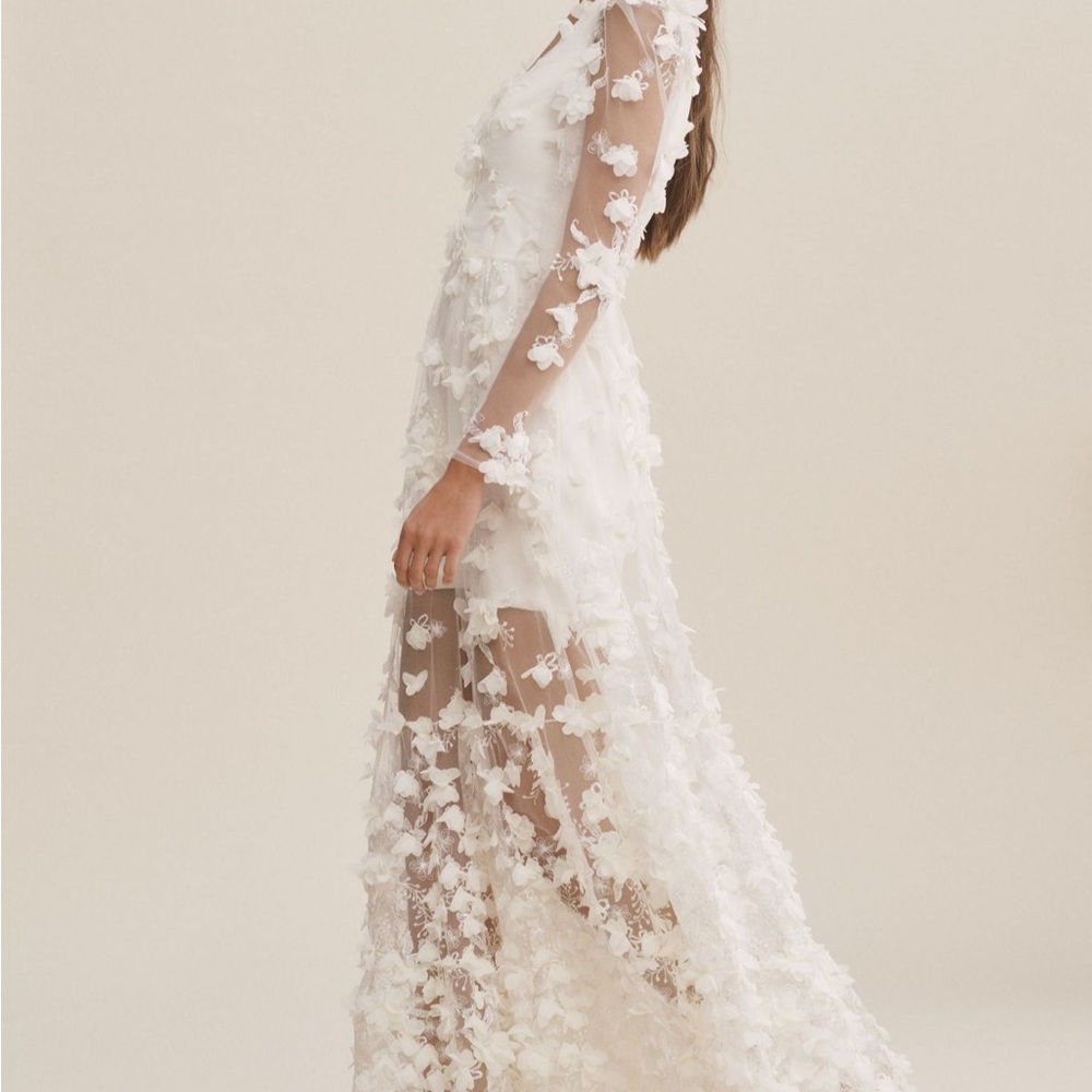 Anthropologie Helsi Blair Cream Floral Wedding Dress - Picture 3 of 8